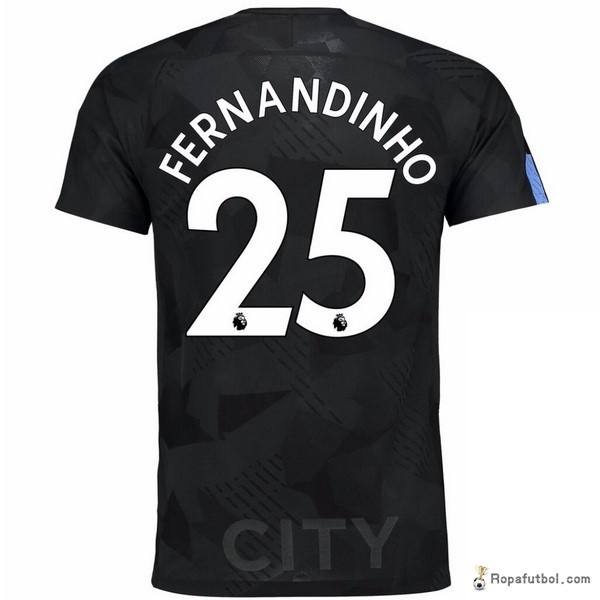 Camiseta Manchester City Replica Tercera Ropa Fernandinho 2017/18